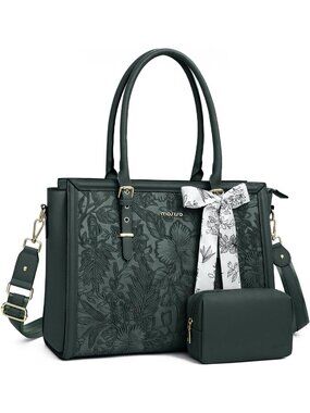 Stylish PU Leather Tote Bag for Women, Fits 15.6-16 inch Laptops, Chic Design